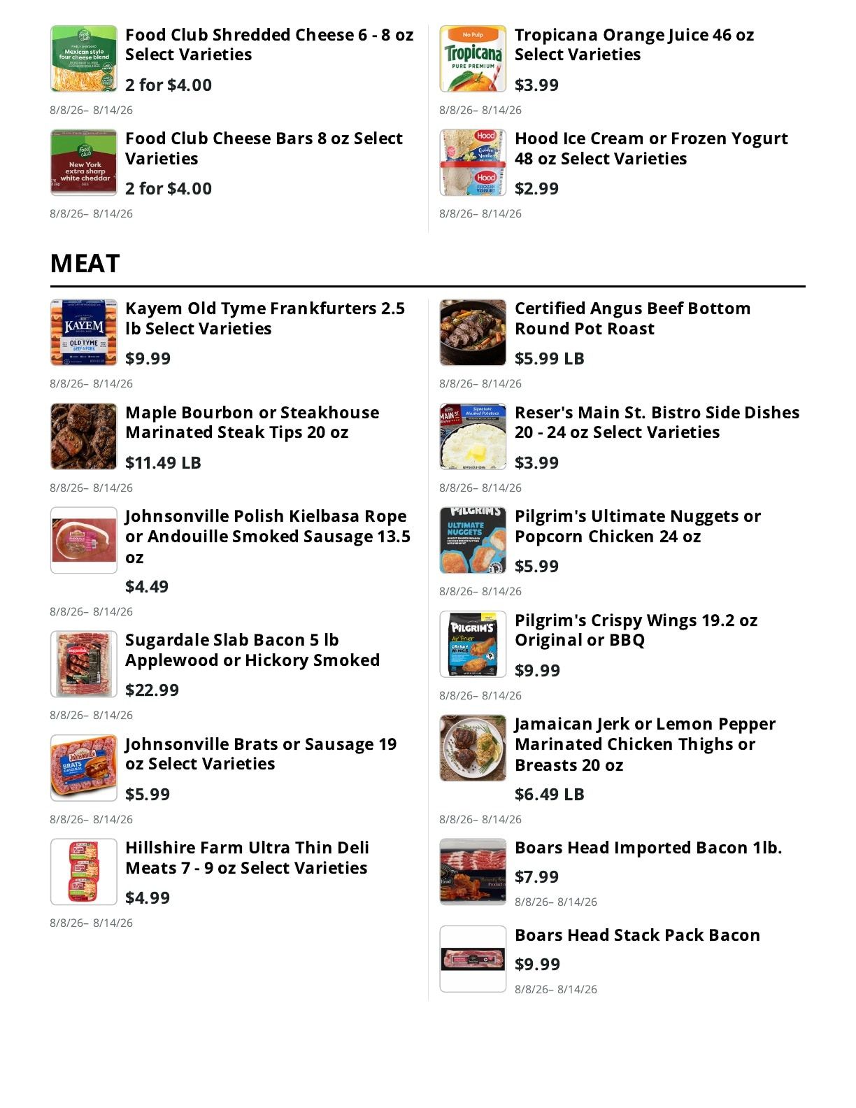 E.M. Heath Supermarket Weekly Ad August 8 - 14, 2026