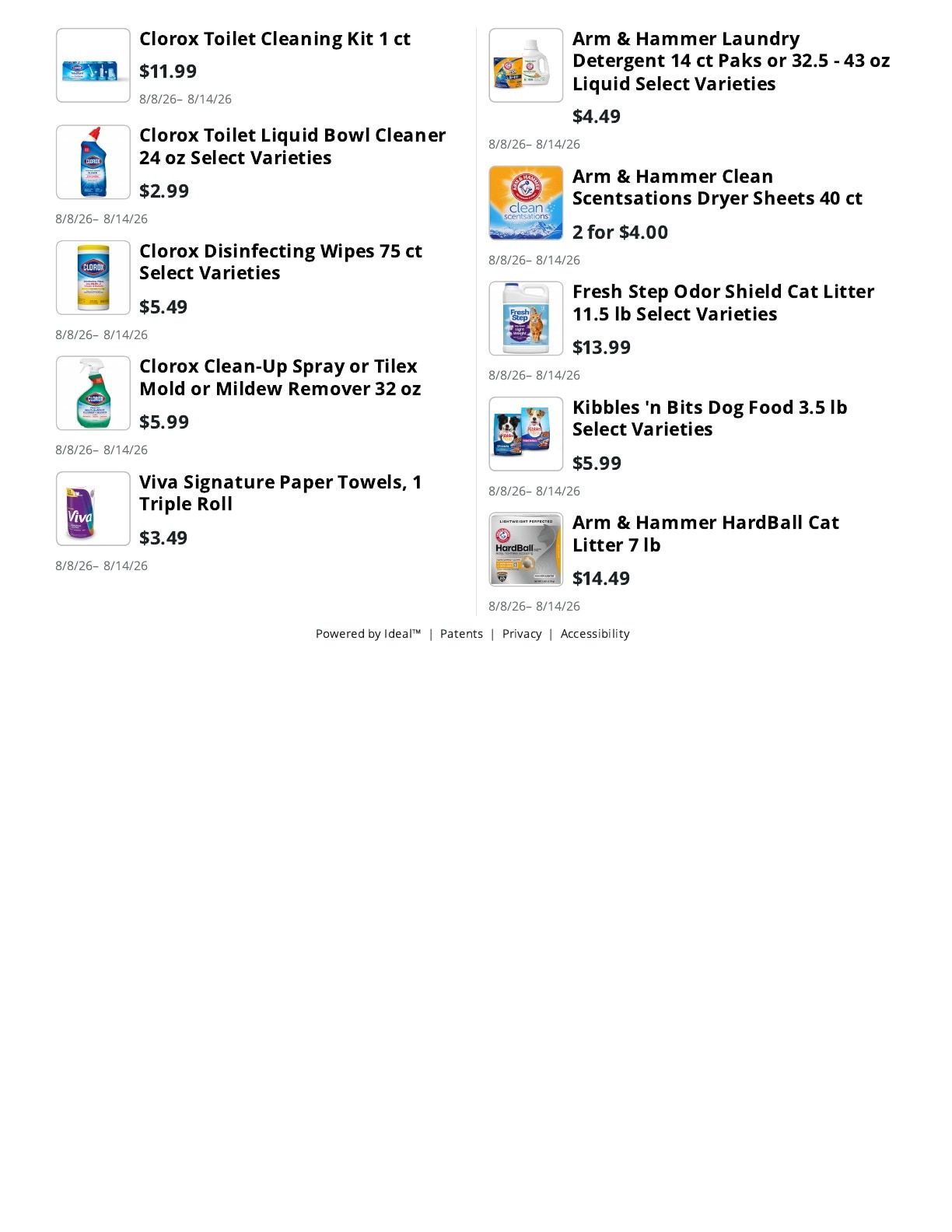 E.M. Heath Supermarket Weekly Ad August 8 - 14, 2026