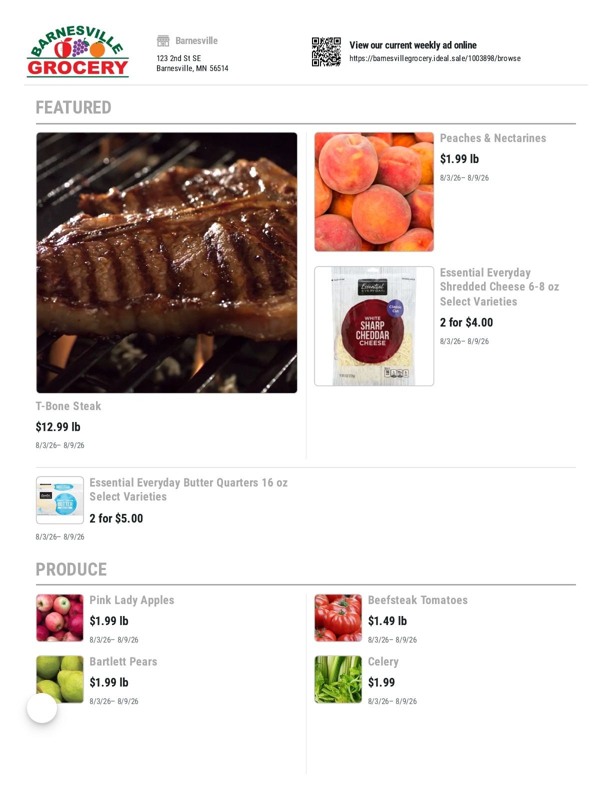 Barnesville Grocery Weekly Ad August 3 - 9, 2026