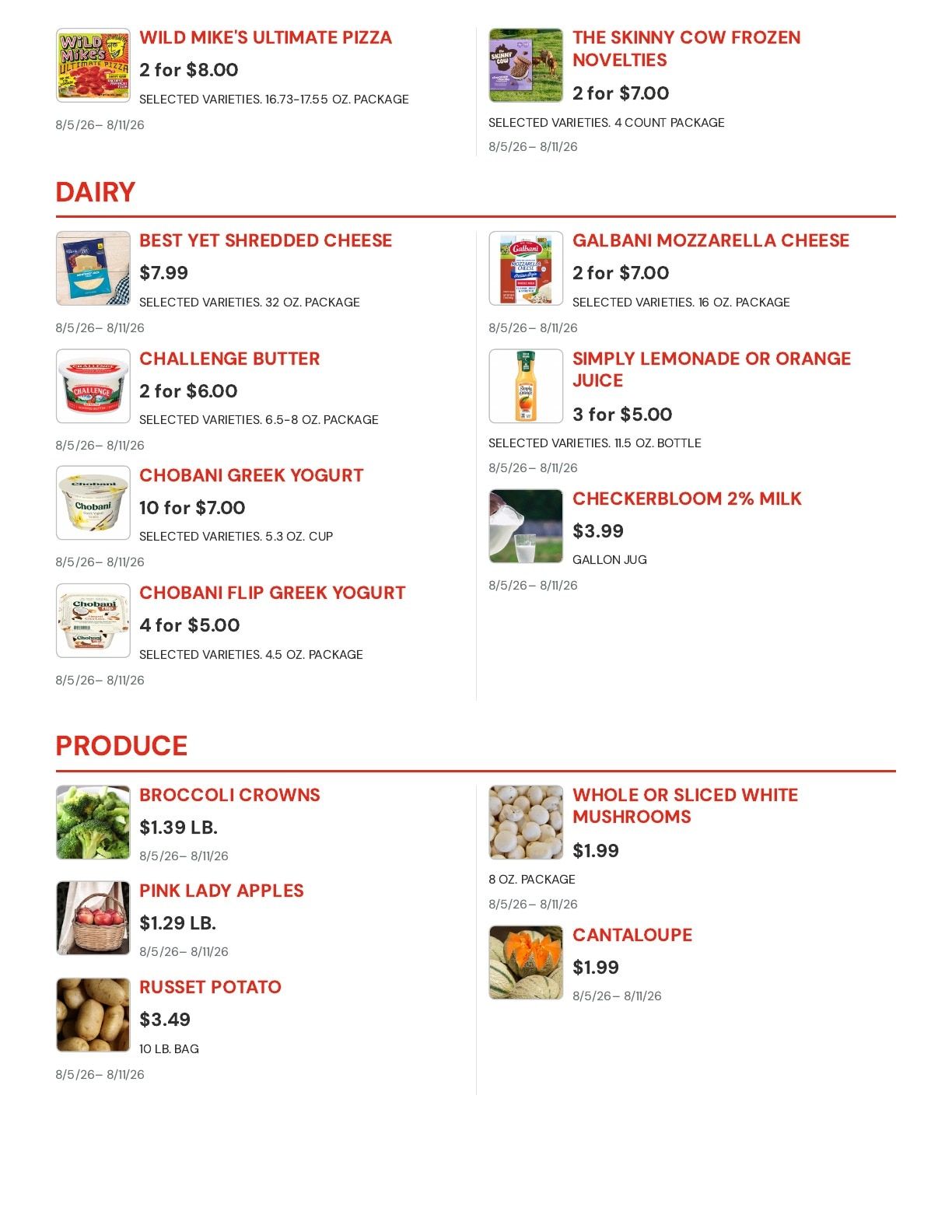 Foods Etc. Weekly Ad May 26 - August 11, 2026
