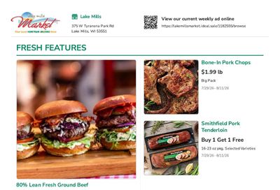 Lake Mills Market Weekly Ad July 29 - August 11, 2026