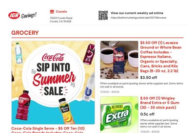 Keith's Market IGA Weekly Ad July 29 - August 11, 2026
