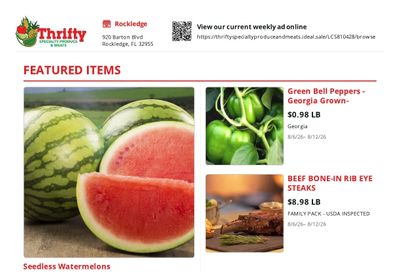 Thrifty Produce (Rockledge, FL) Weekly Ad June 26 - August 12, 2026