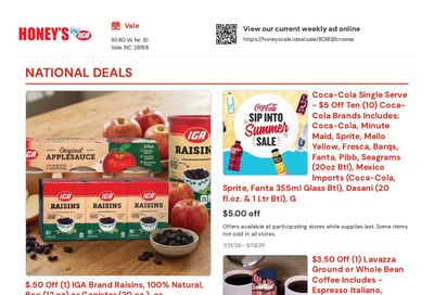 Honey's IGA Weekly Ad July 31 - August 13, 2026