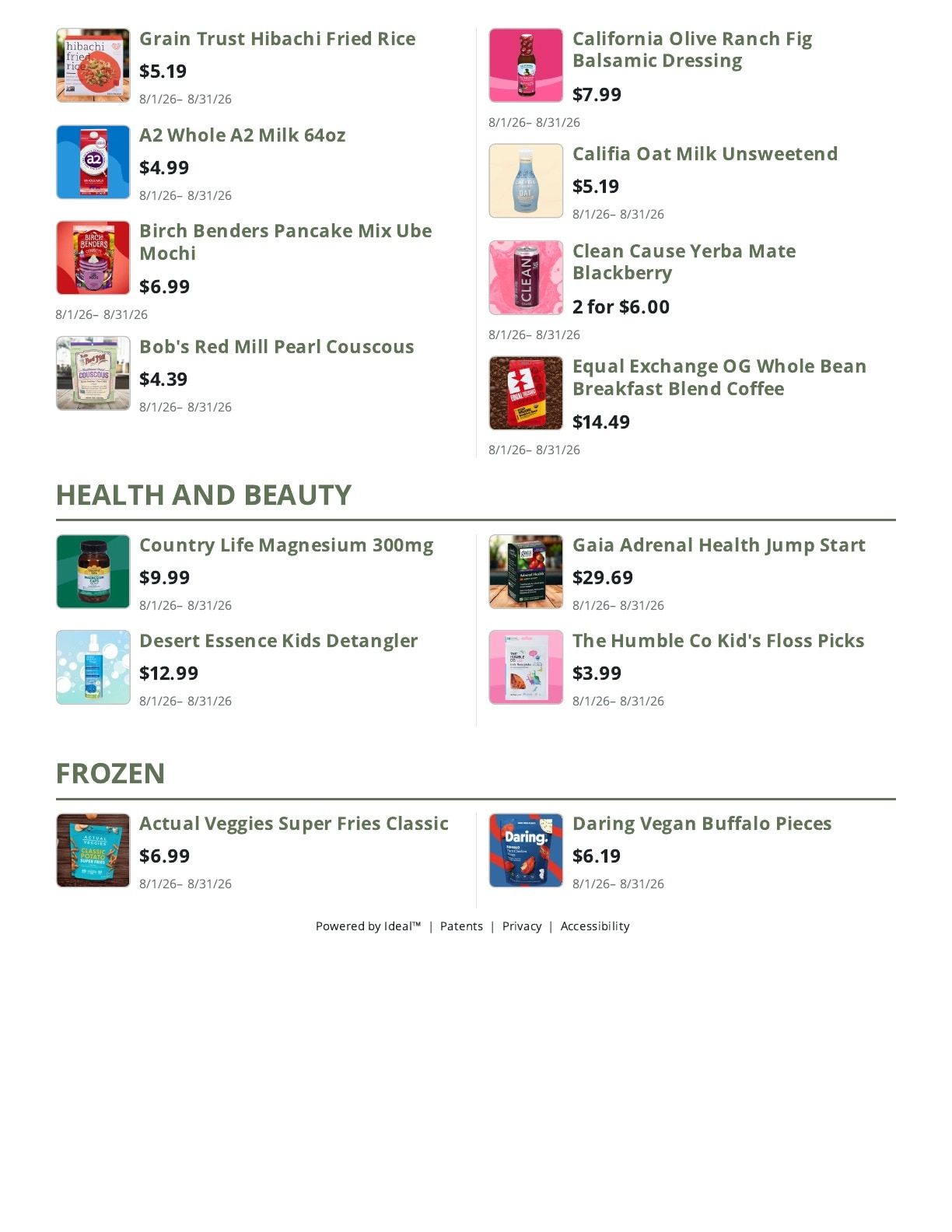 Food Matters Market Weekly Ad August 1 - 31, 2026