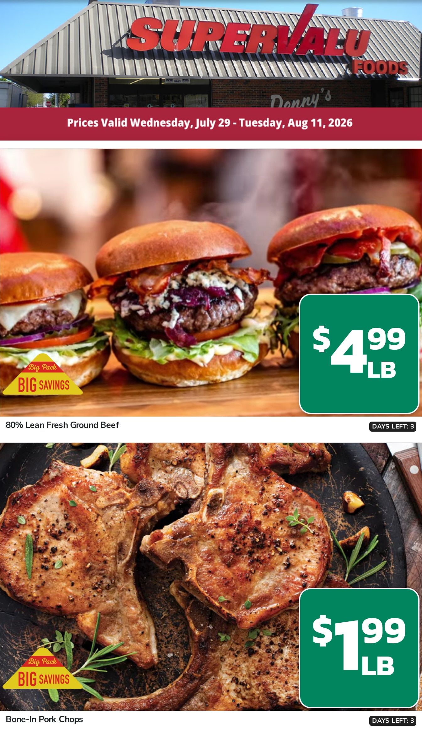 Denny's SuperValu Weekly Ad July 29 - August 11, 2026