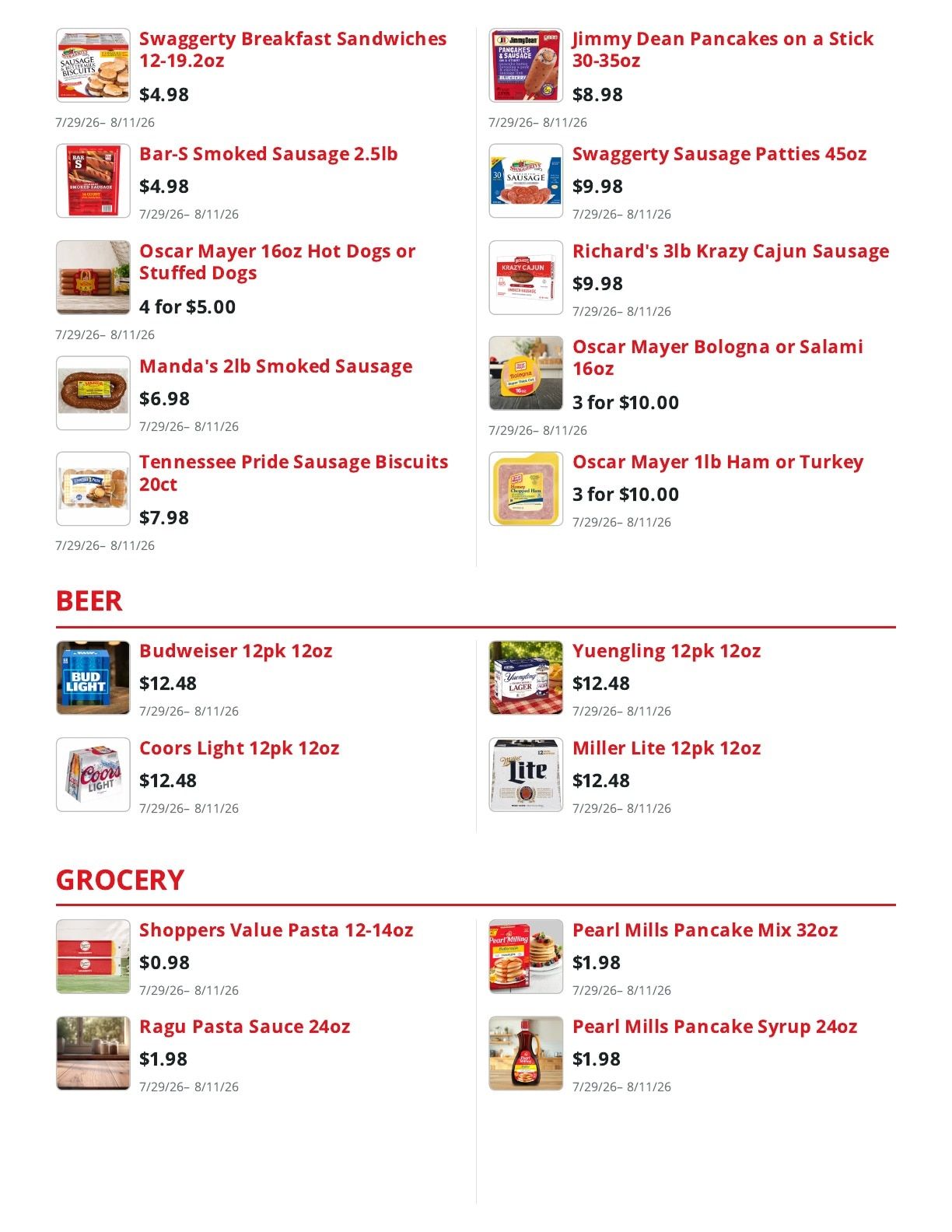 Shoppers Value Foods Louisiana Weekly Ad July 29 - August 11, 2026