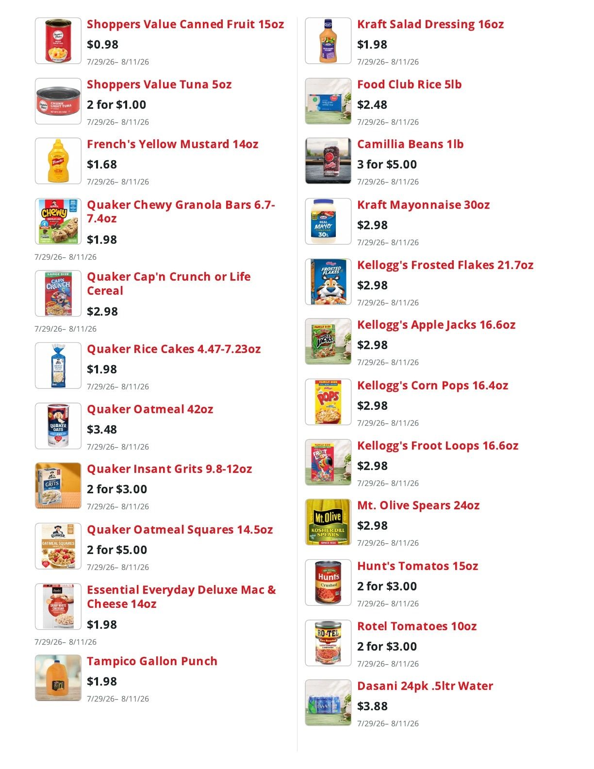 Shoppers Value Foods Louisiana Weekly Ad July 29 - August 11, 2026