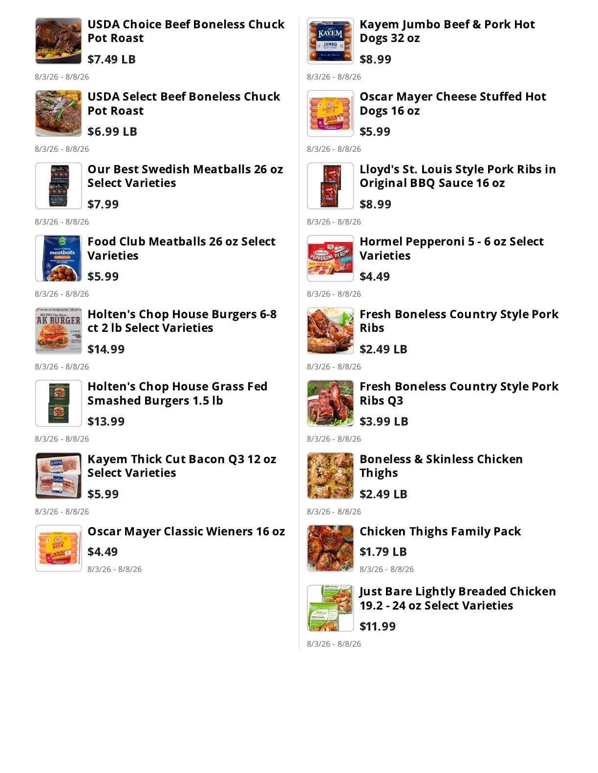 Whitefield Market Weekly Ad August 3 - 8, 2026