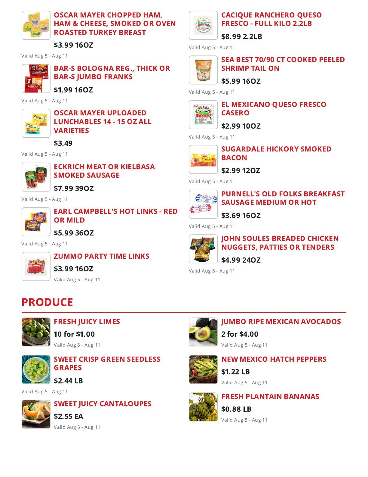 Foodland Markets (1314 S. Buckner Blvd, Dallas, TX) Weekly Ad August 5 - 11, 2026