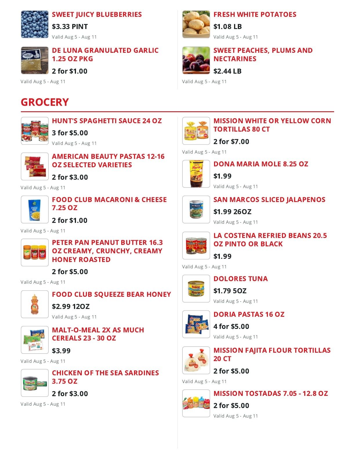 Foodland Markets (1314 S. Buckner Blvd, Dallas, TX) Weekly Ad August 5 - 11, 2026