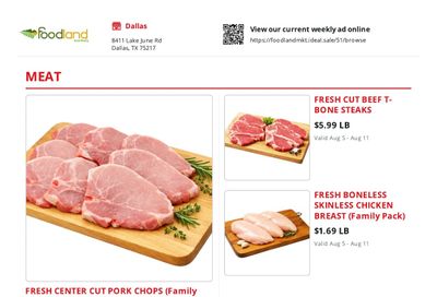Foodland Markets (8411 Lake June Rd, Dallas, TX) Weekly Ad August 5 - 11, 2026