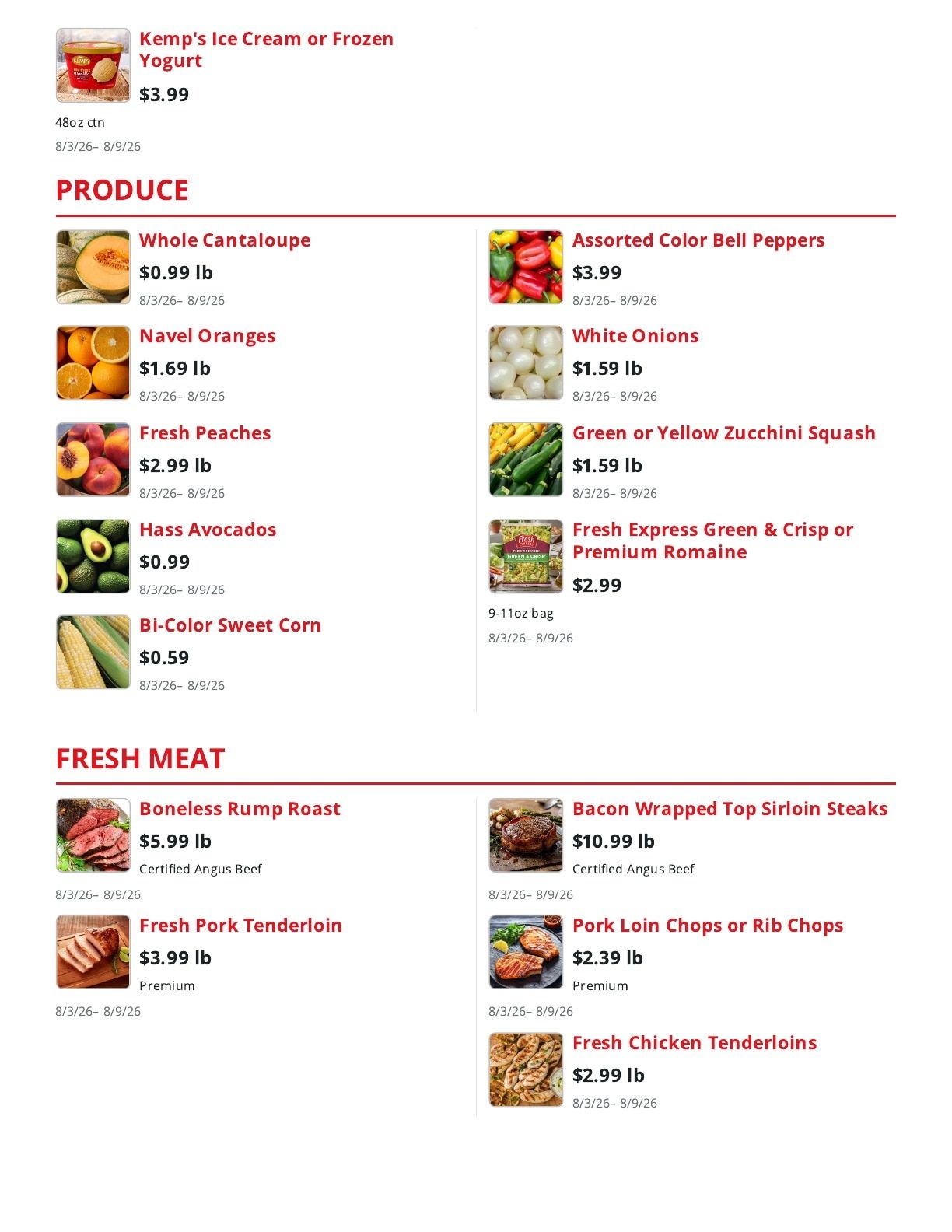 Service Food Market Weekly Ad August 3 - 9, 2026