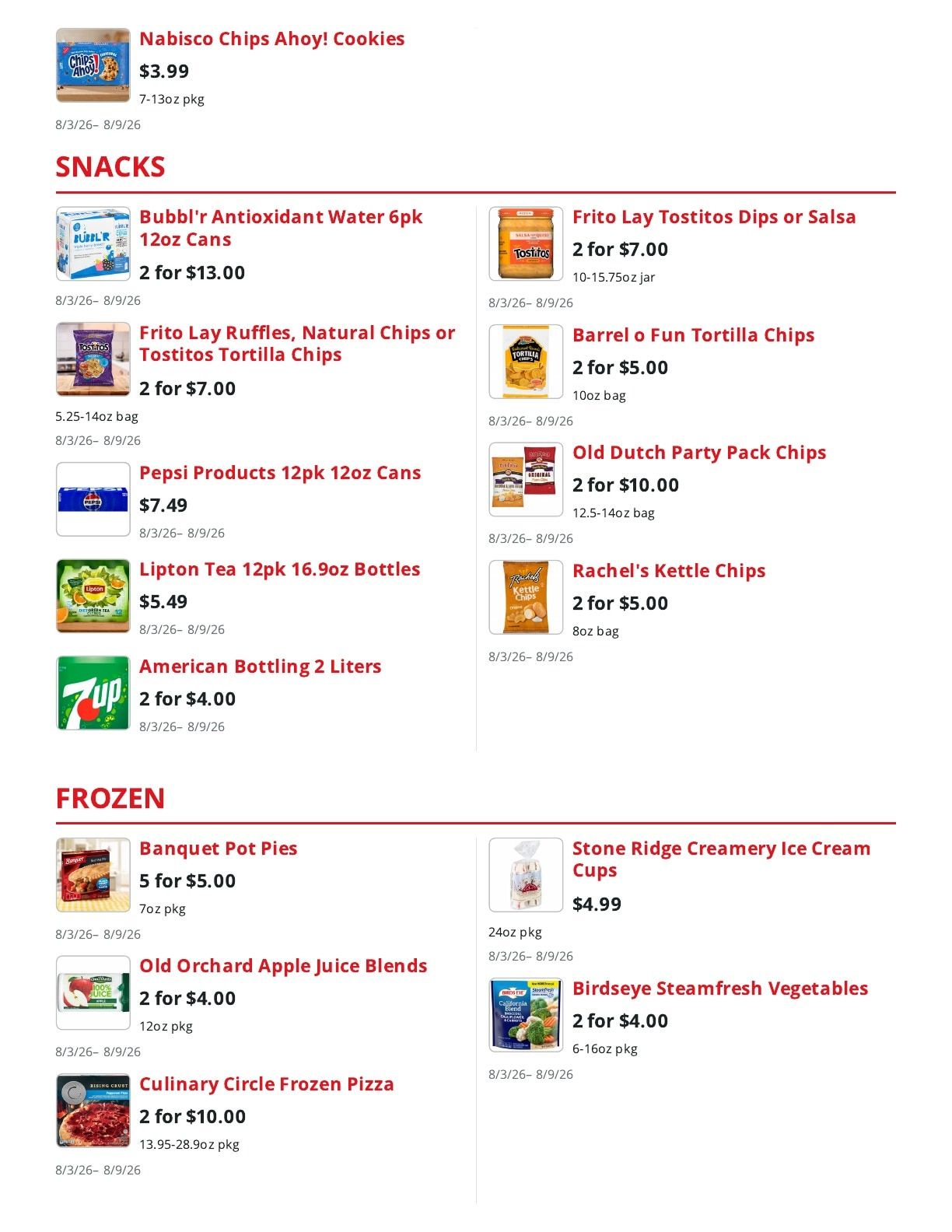 Service Food Market Weekly Ad August 3 - 9, 2026