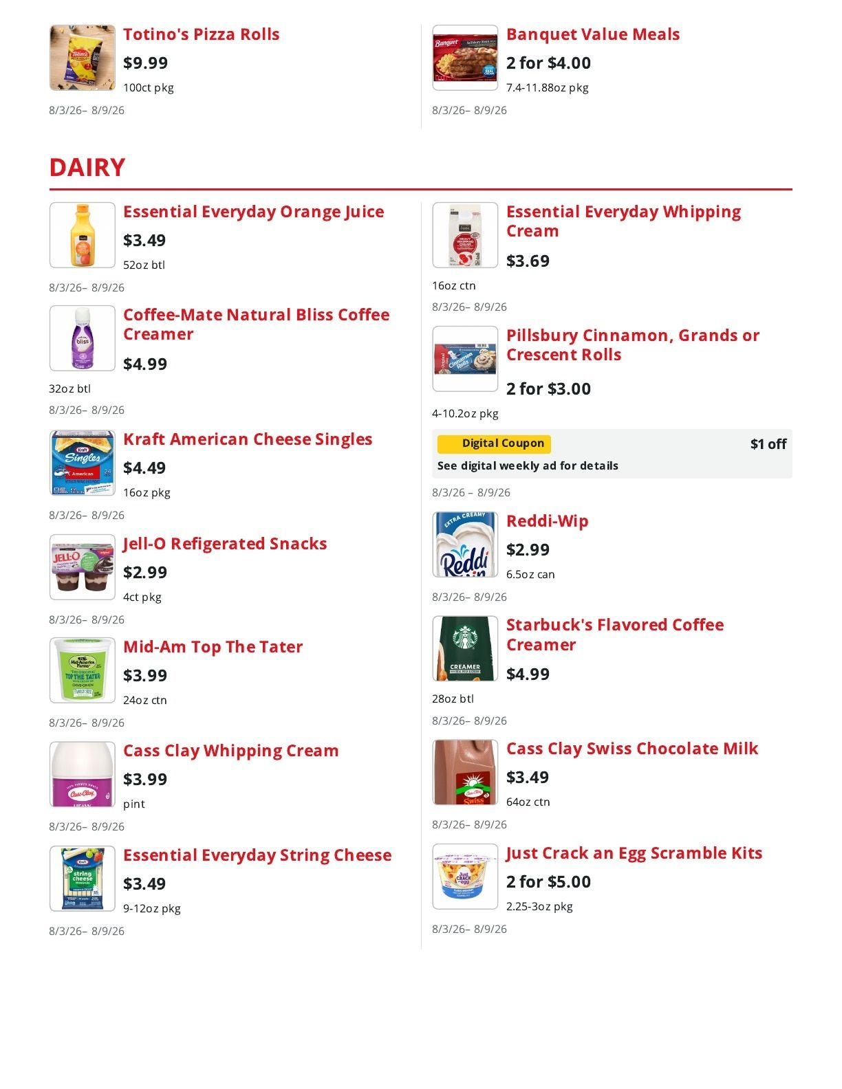 Service Food Market Weekly Ad August 3 - 9, 2026