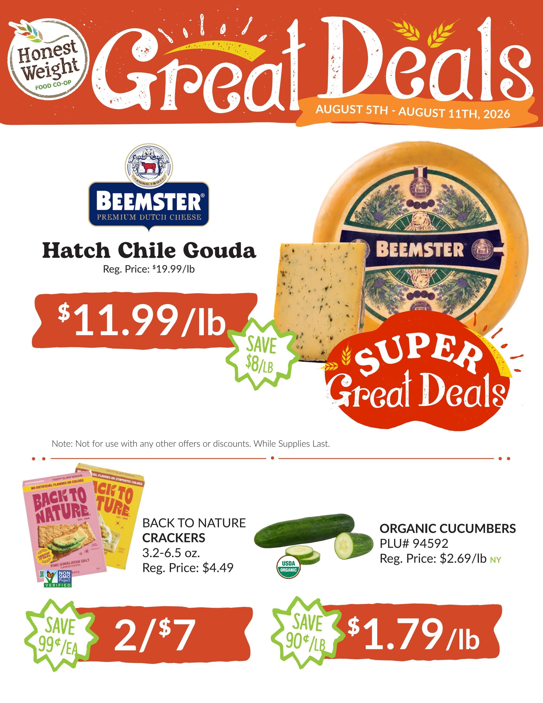 Honest Weight Food Co-op Weekly Ad August 5 - 11, 2026