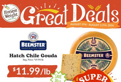 Honest Weight Food Co-op Weekly Ad August 5 - 11, 2026