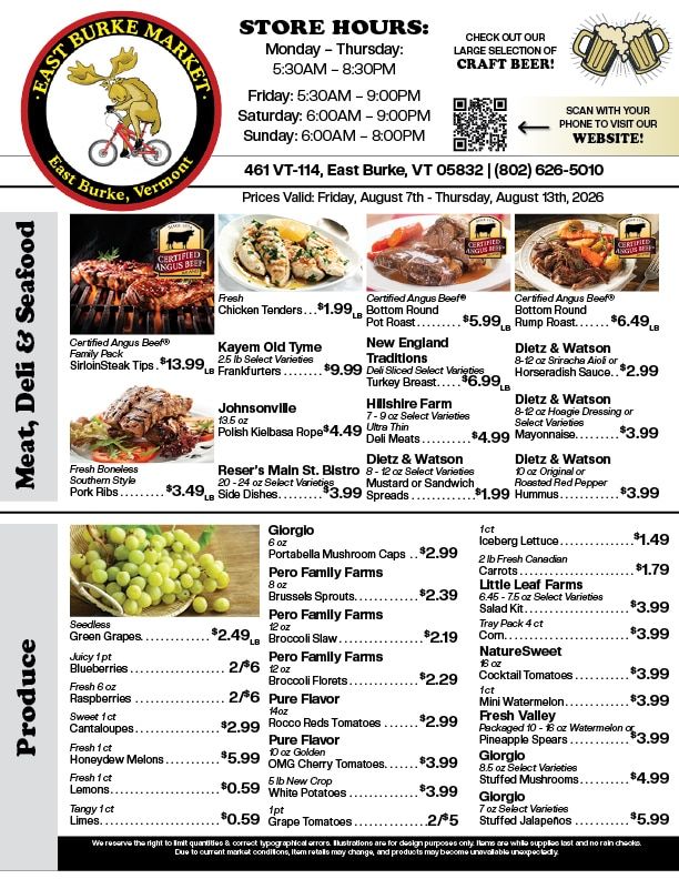 East Burke Market Weekly Ad August 7 - 13, 2026