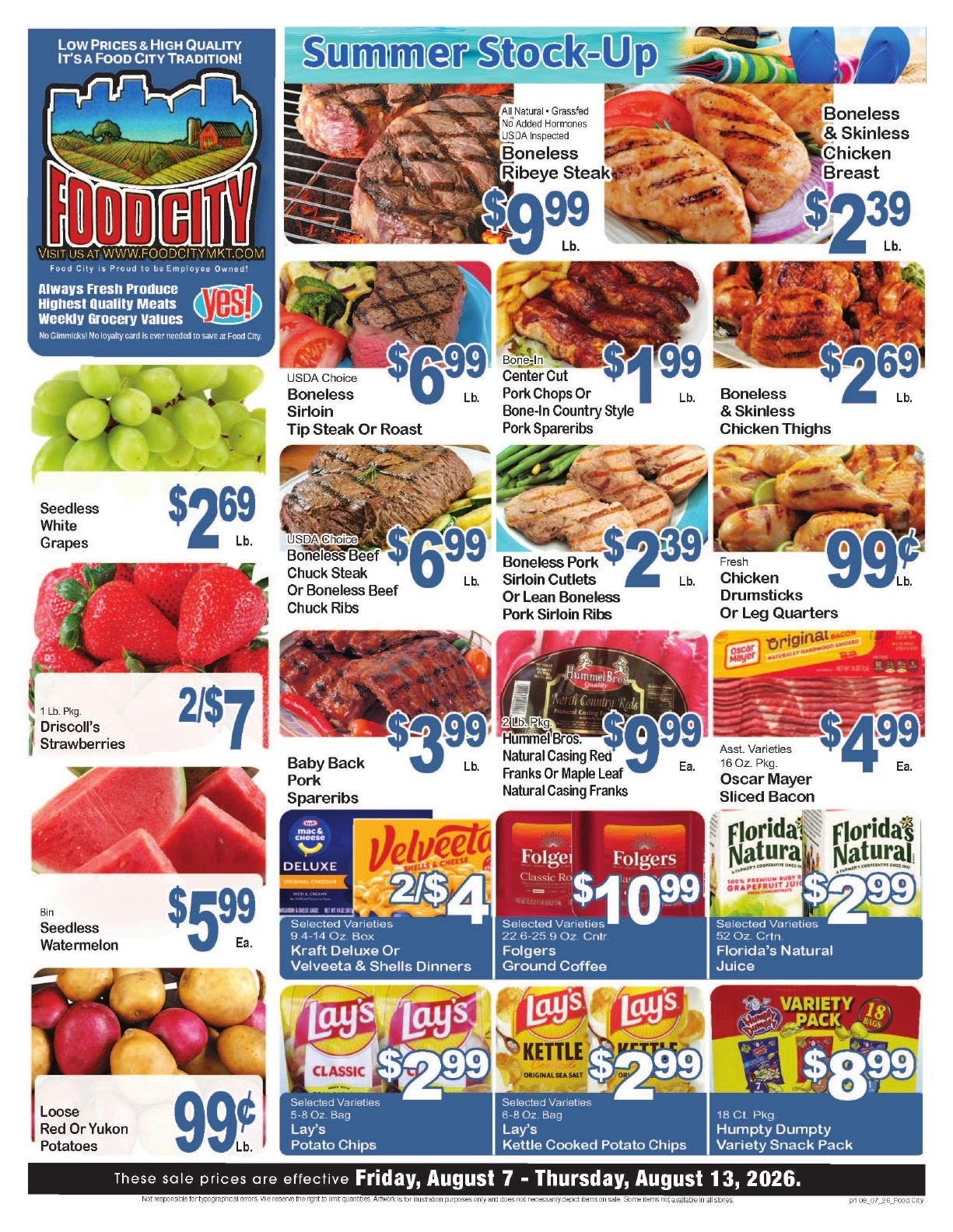 Food City New England (Maine, Vermont) Weekly Ad August 7 - 13, 2026