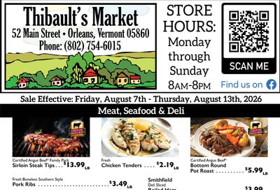Thibault's Market Weekly Ad August 7 - 13, 2026