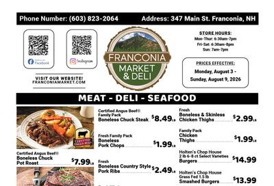 Franconia Market Weekly Ad August 3 - 9, 2026