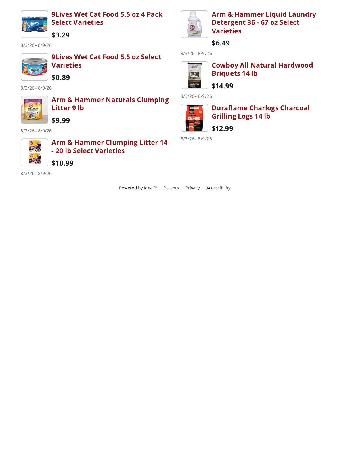 Main Street Market Weekly Ad August 3 - 9, 2026
