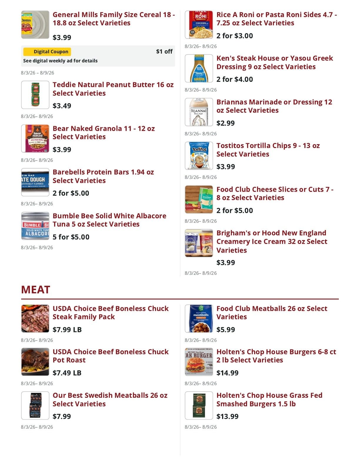 Main Street Market Weekly Ad August 3 - 9, 2026