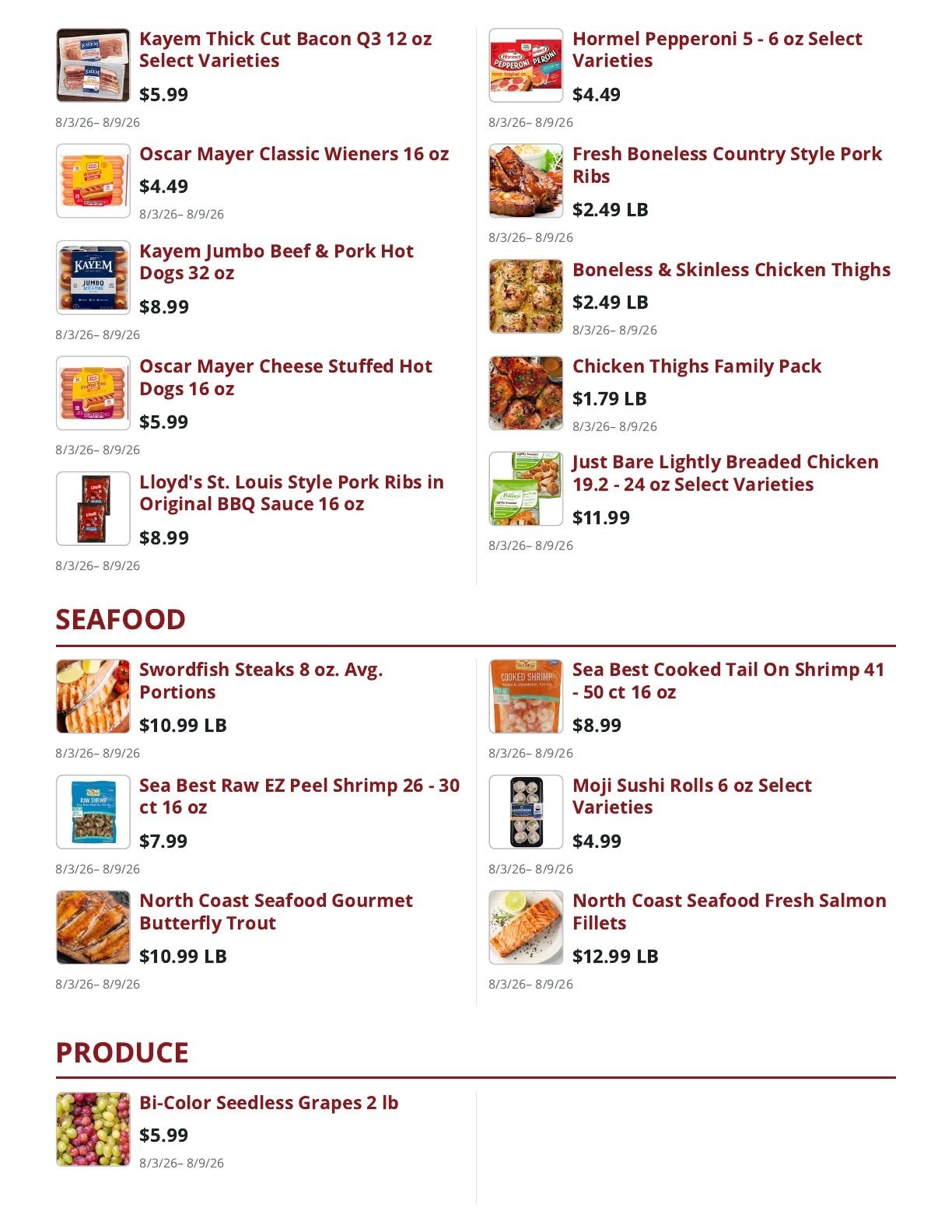 Main Street Market Weekly Ad August 3 - 9, 2026