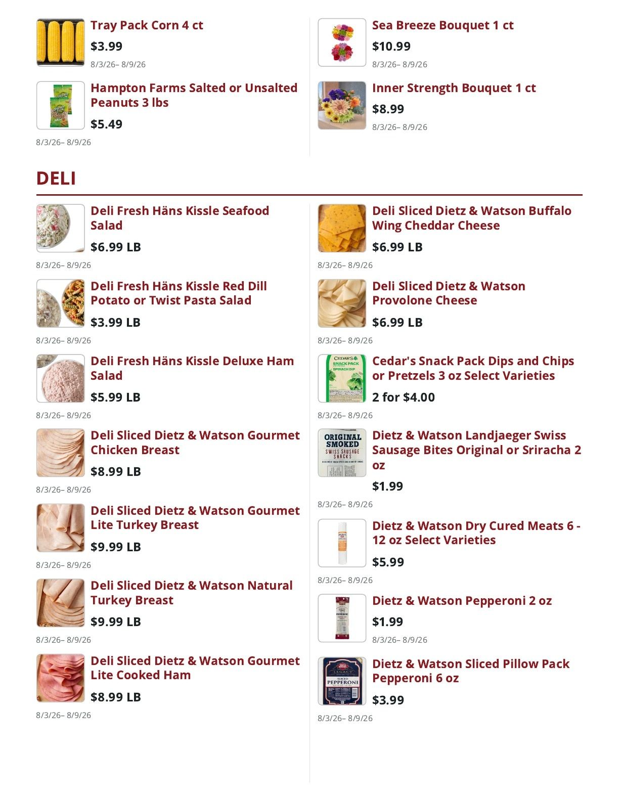 Main Street Market Weekly Ad August 3 - 9, 2026