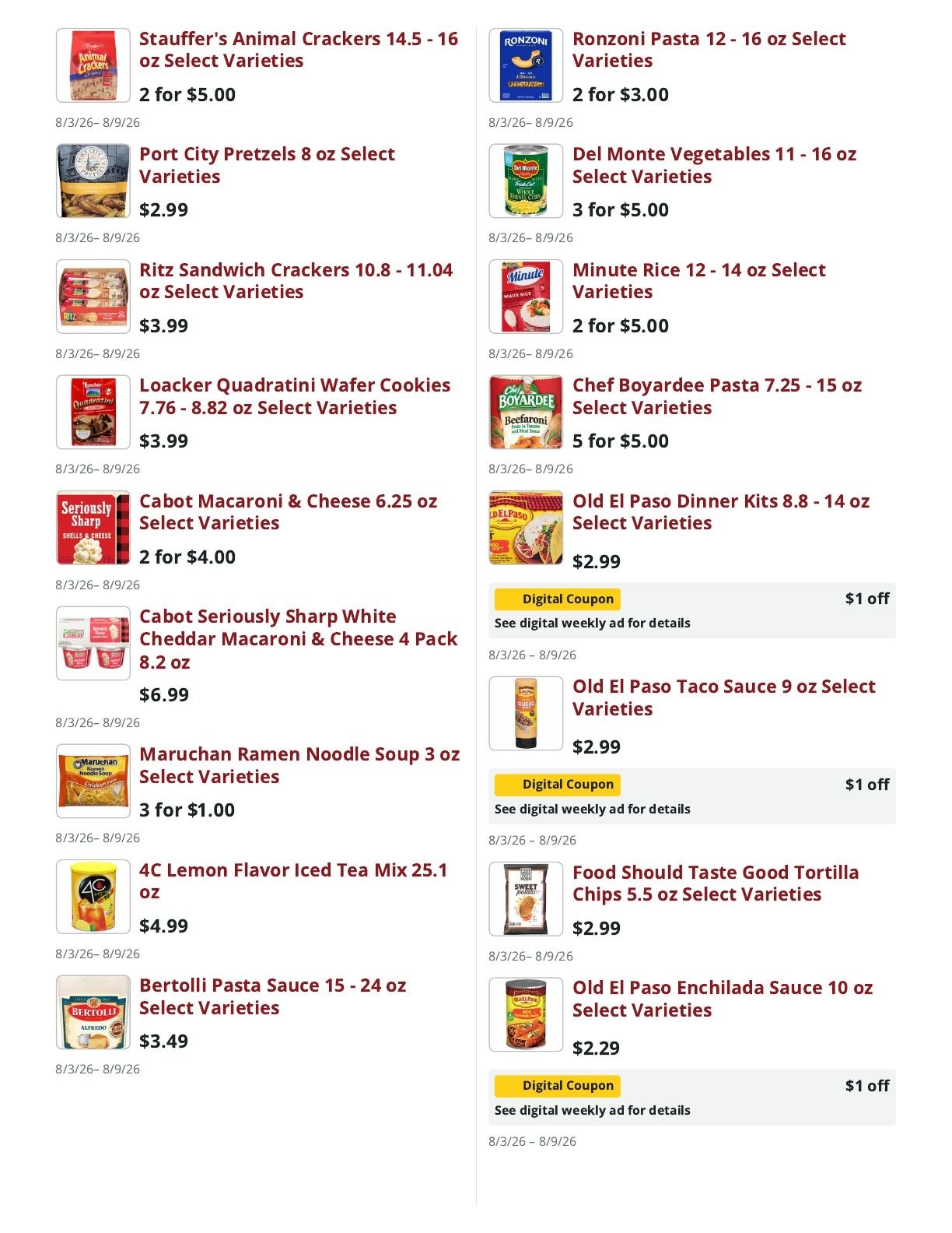 Main Street Market Weekly Ad August 3 - 9, 2026