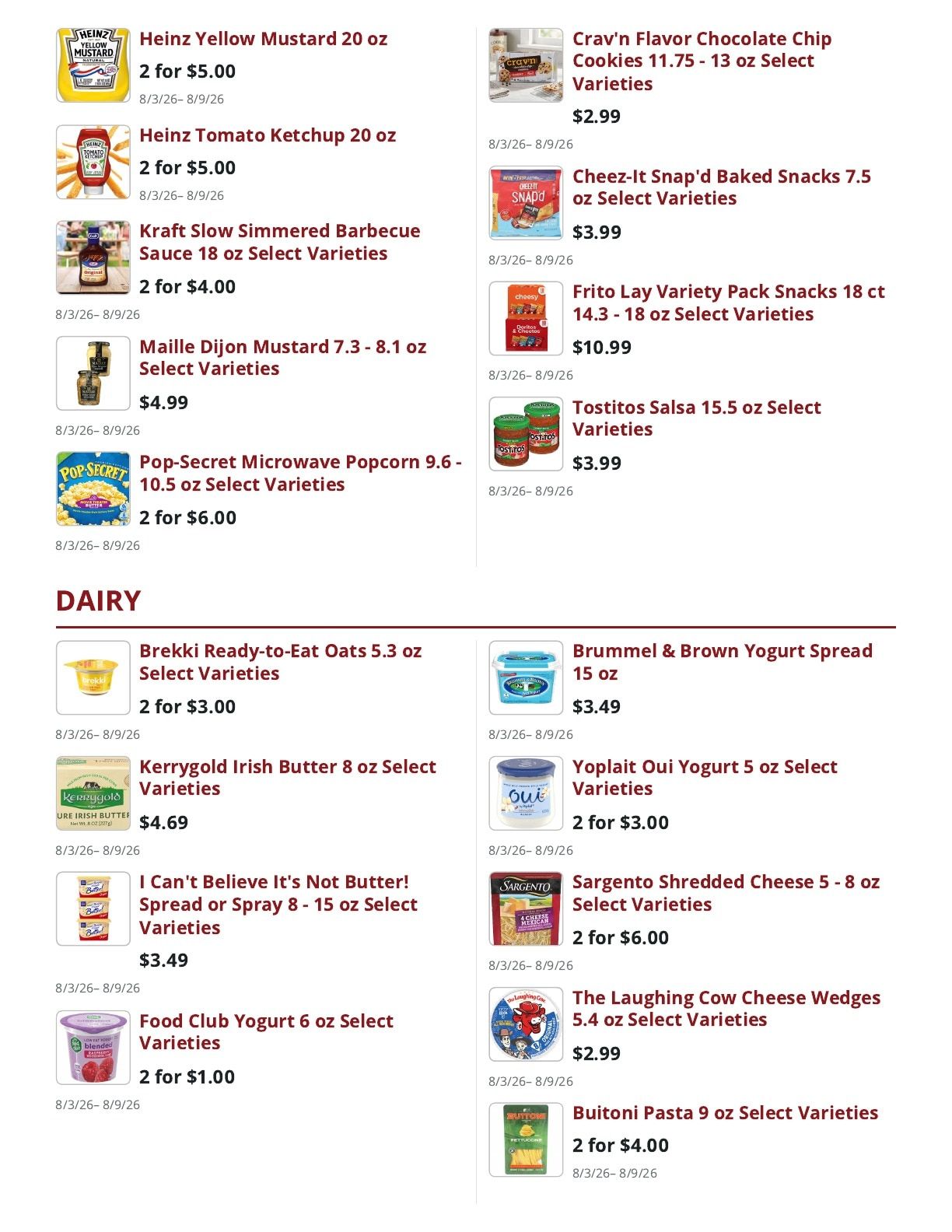 Main Street Market Weekly Ad August 3 - 9, 2026
