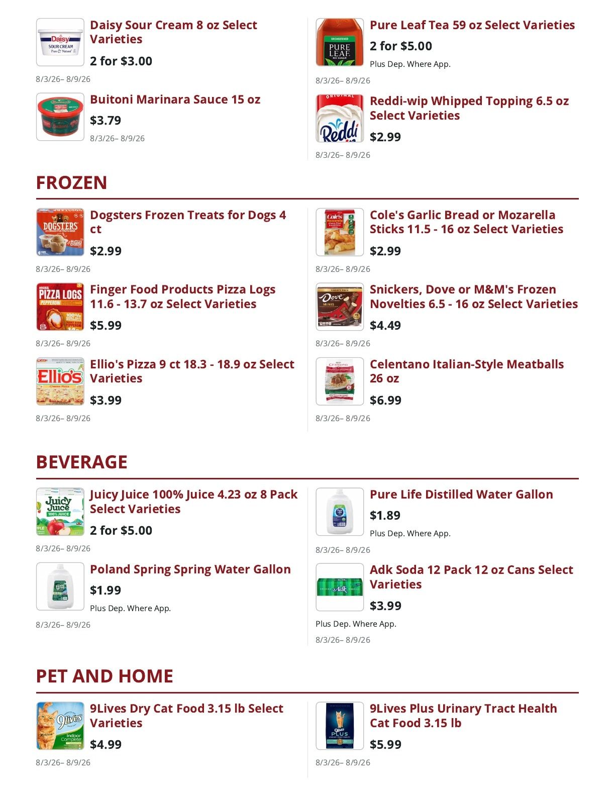 Main Street Market Weekly Ad August 3 - 9, 2026