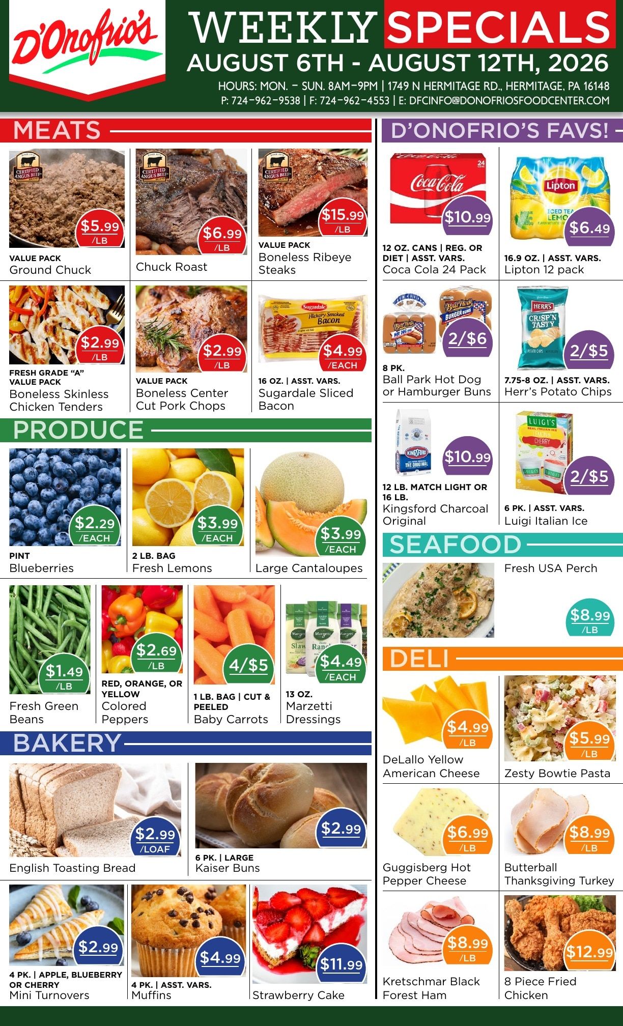 D'Onofrio's Food Center Weekly Ad August 6 - 12, 2026