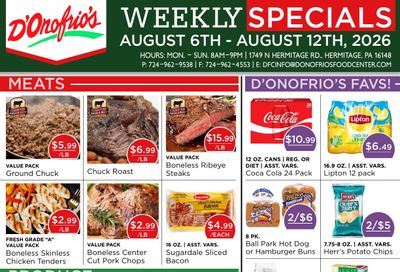 D'Onofrio's Food Center Weekly Ad August 6 - 12, 2026