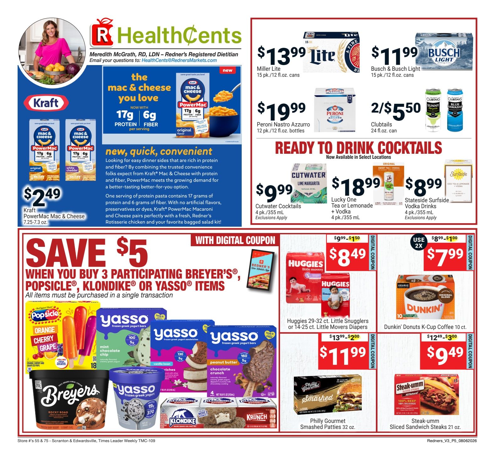 Redner's Markets (Pittston and Scranton, PA) Weekly Ad August 6 - 12, 2026