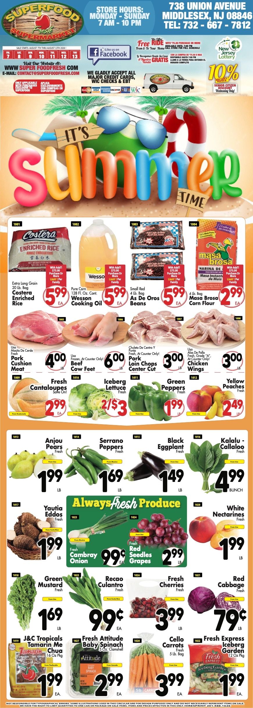 Super Food Fresh (Middlesex, NJ) Weekly Ad August 7 - 13, 2026