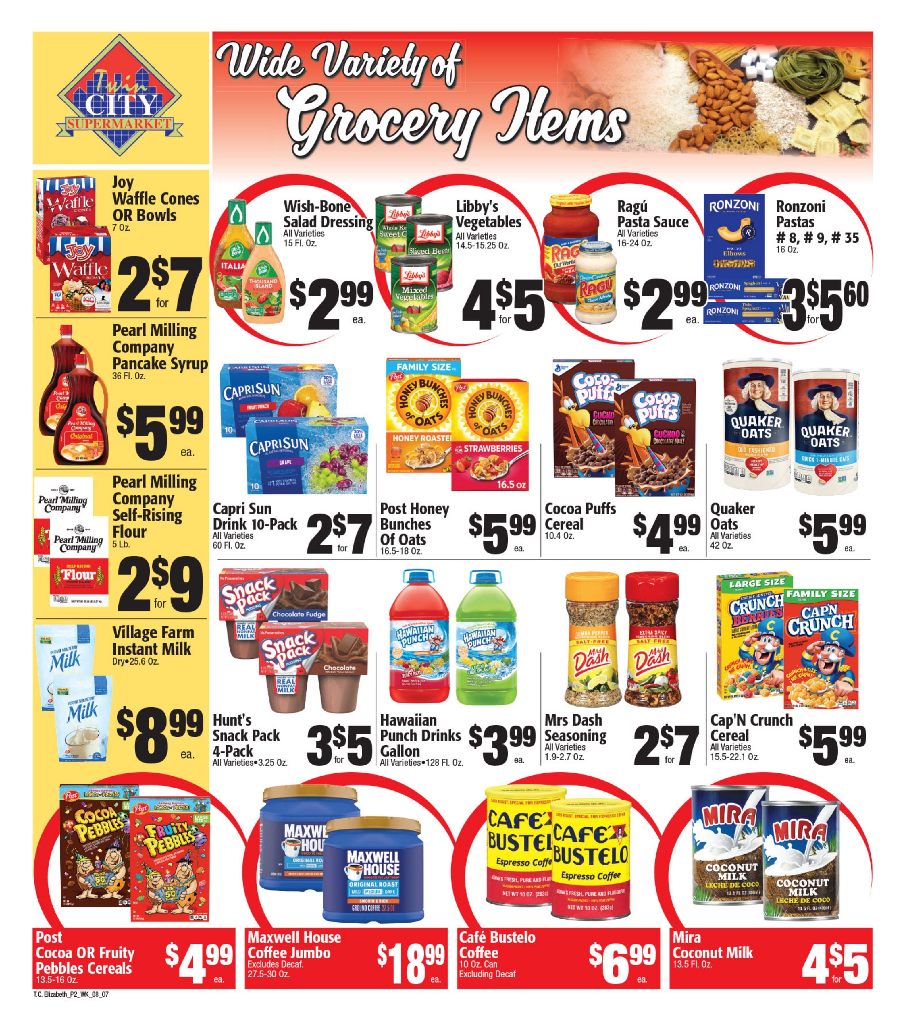 Twin City Supermarket (1016 Sherman Avenue, Elizabeth, NJ) Weekly Ad August 7 - 13, 2026