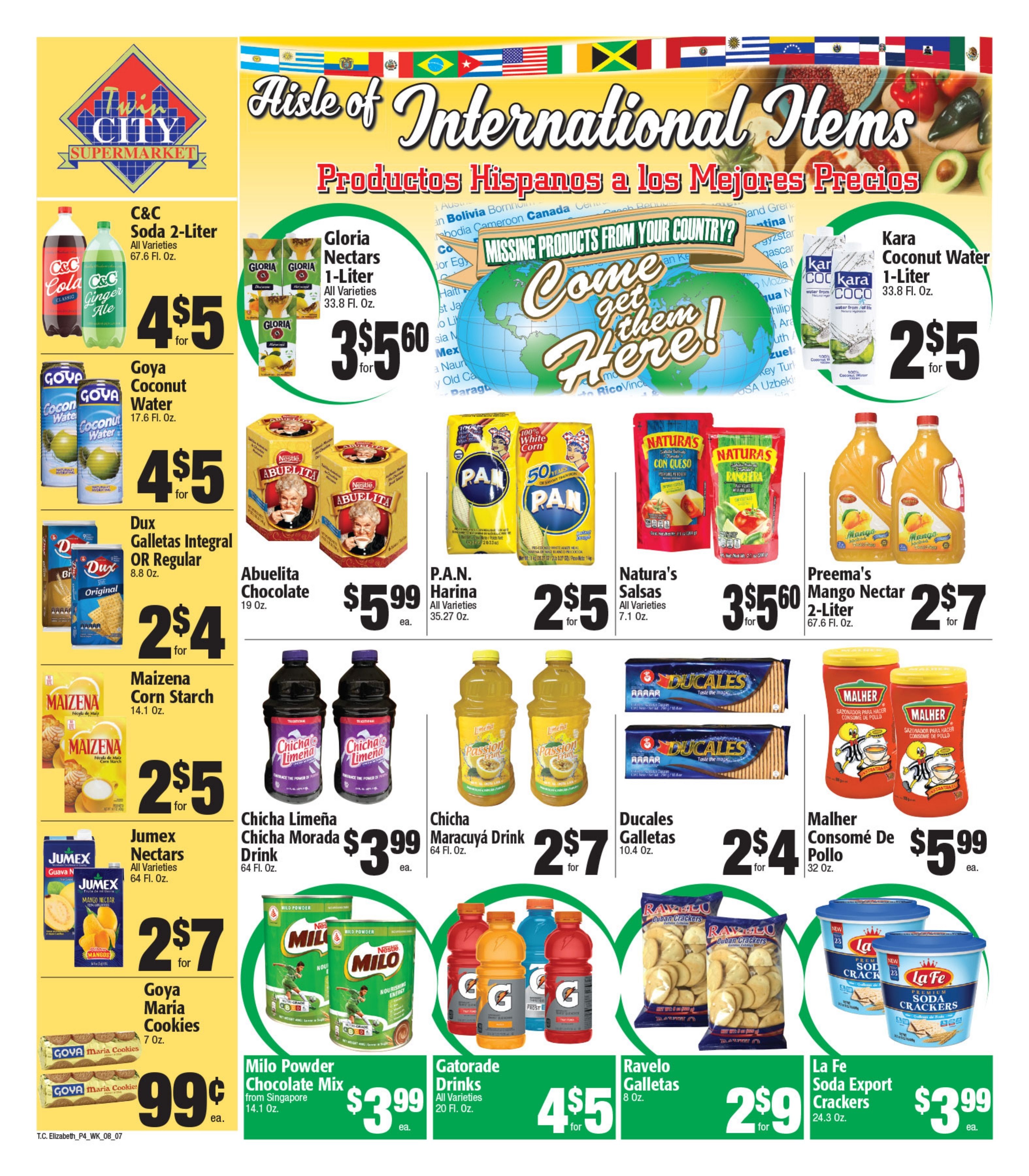 Twin City Supermarket (1016 Sherman Avenue, Elizabeth, NJ) Weekly Ad August 7 - 13, 2026