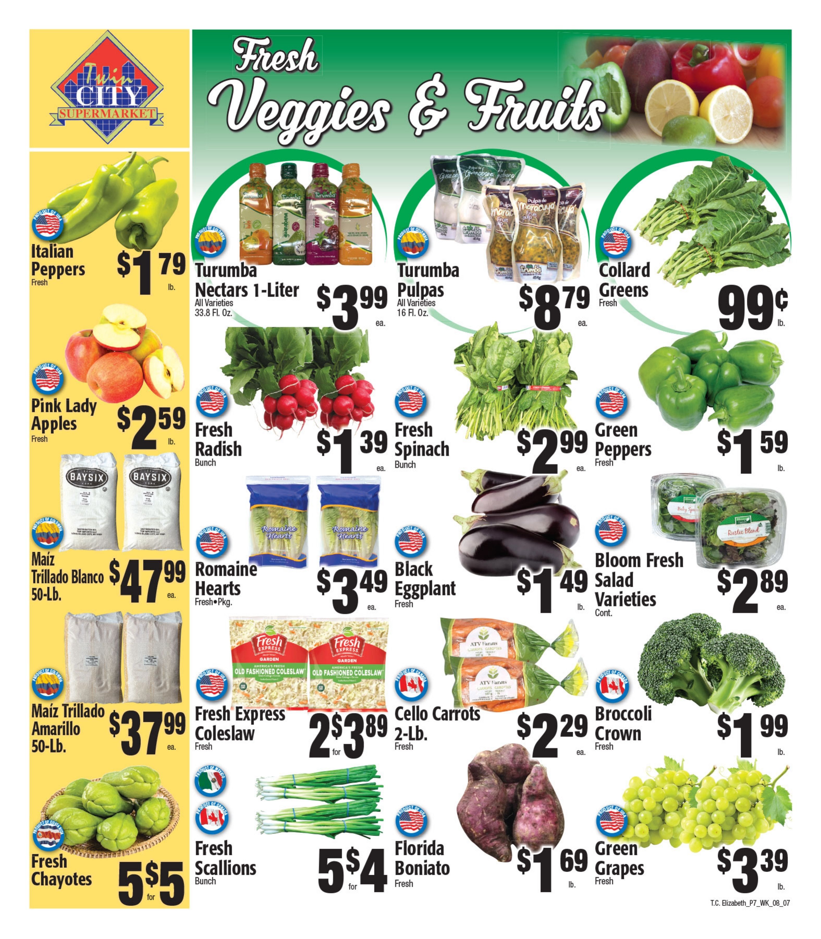 Twin City Supermarket (1016 Sherman Avenue, Elizabeth, NJ) Weekly Ad August 7 - 13, 2026