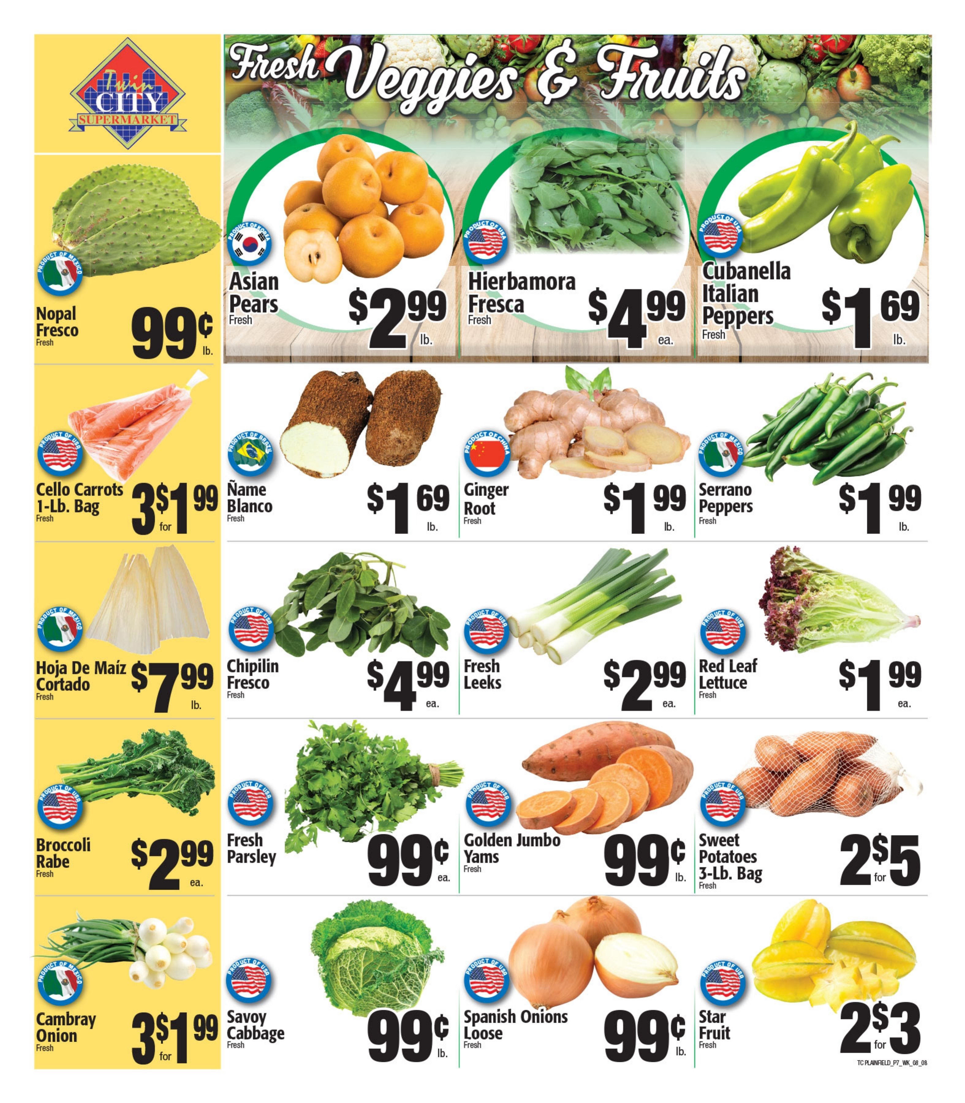 Twin City Supermarket (600 Park Avenue, Plainfield, NJ) Weekly Ad August 8 - 14, 2026