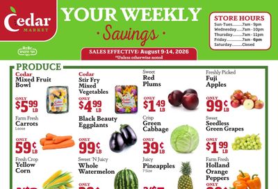 Cedar Market Weekly Ad August 9 - 14, 2026