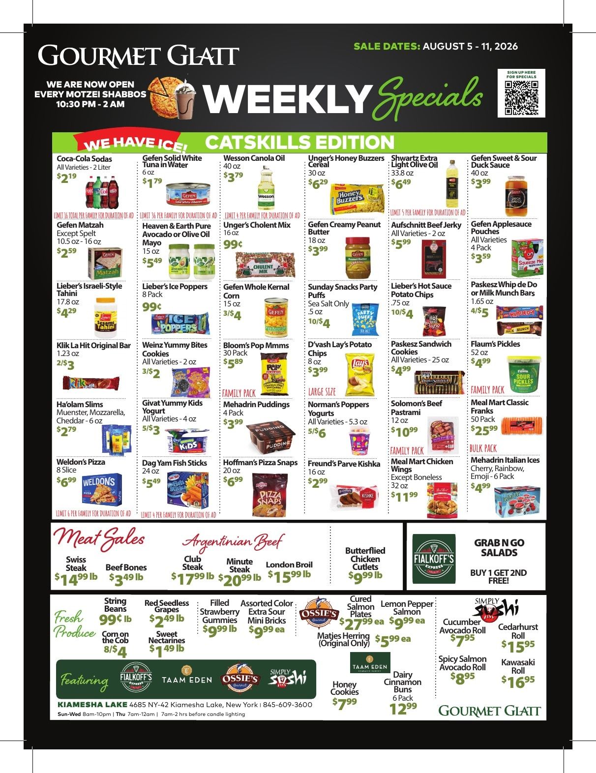 Gourmet Glatt (4685 NY-42, Kiamesha Lake, NY) Weekly Ad August 5 - 11, 2026