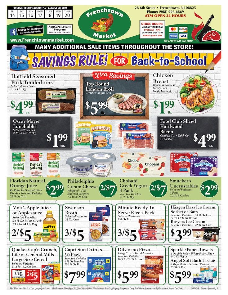 Frenchtown Market Weekly Ad August 14 - 20, 2026