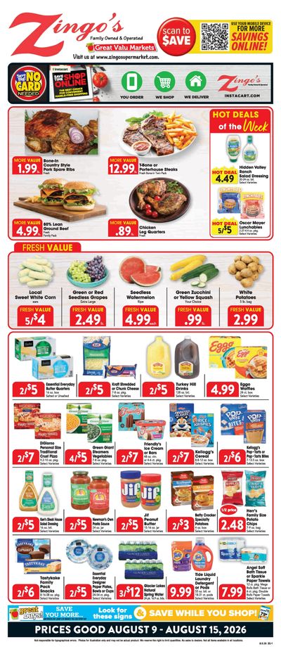 Zingo's Supermarket Weekly Ad August 9 - 15, 2026