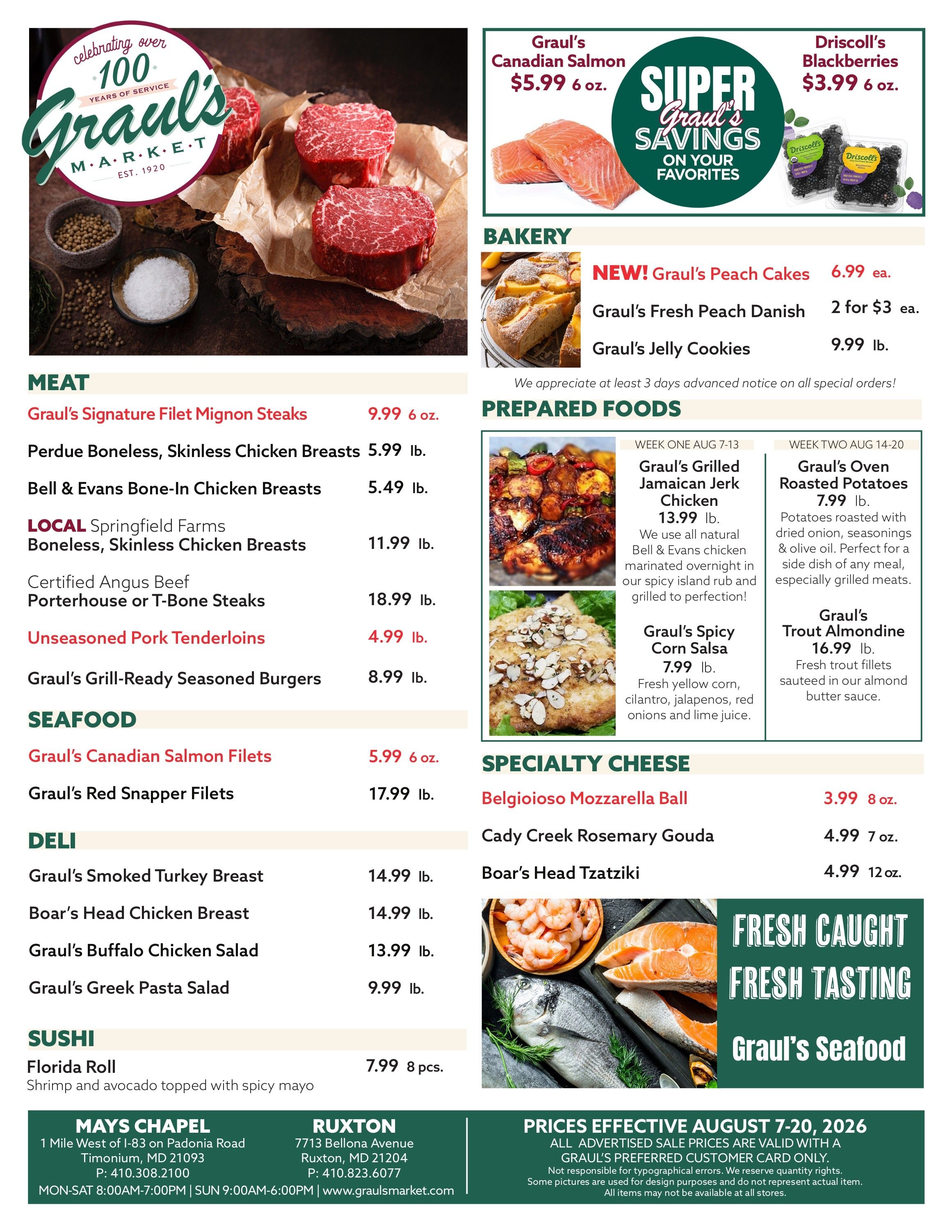 Graul's Market (Lutherville and Towson, MD) Weekly Ad August 7 - 20, 2026