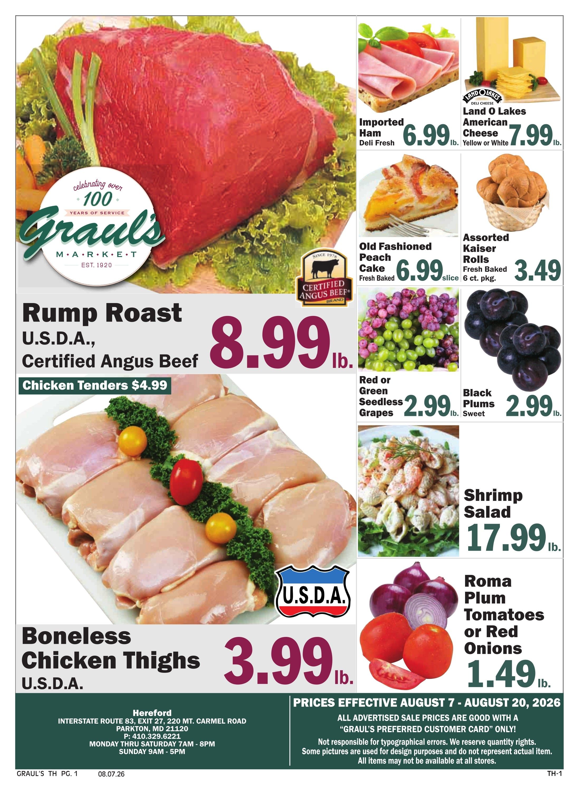Graul's Market (Parkton, MD) Weekly Ad August 7 - 20, 2026