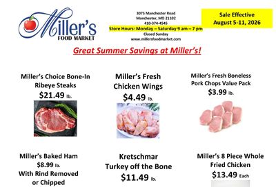 Miller's Food Market Weekly Ad August 5 - 11, 2026