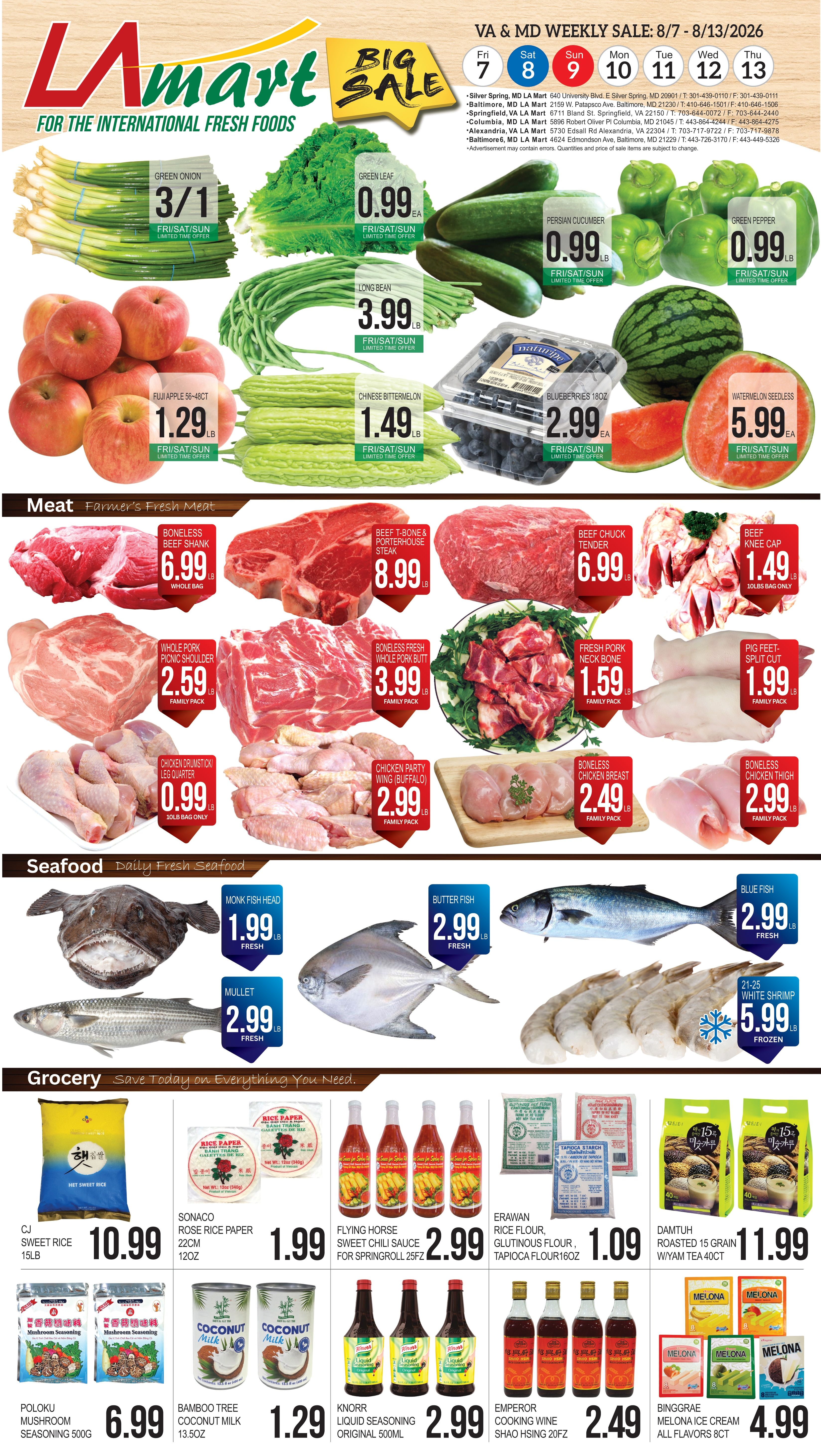 LA Mart English Weekly Ad August 7 - 13, 2026