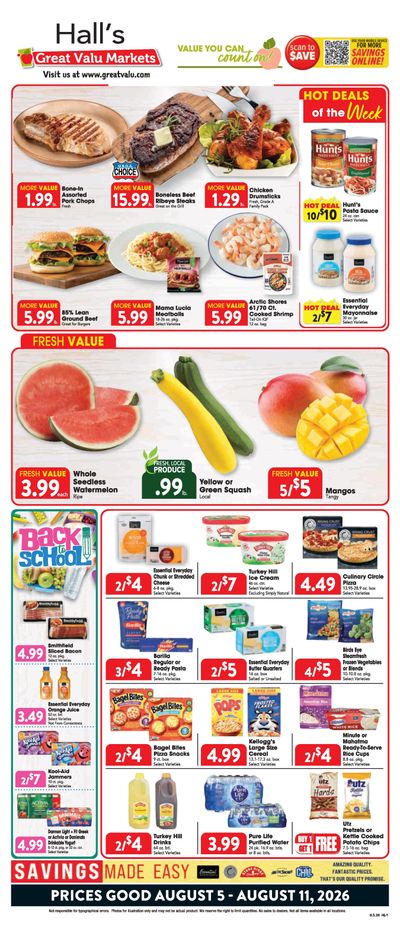 Hall's Great Valu Weekly Ad August 5 - 11, 2026