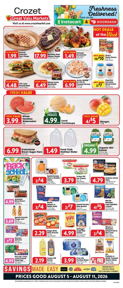 Crozet Market Weekly Ad August 5 - 11, 2026